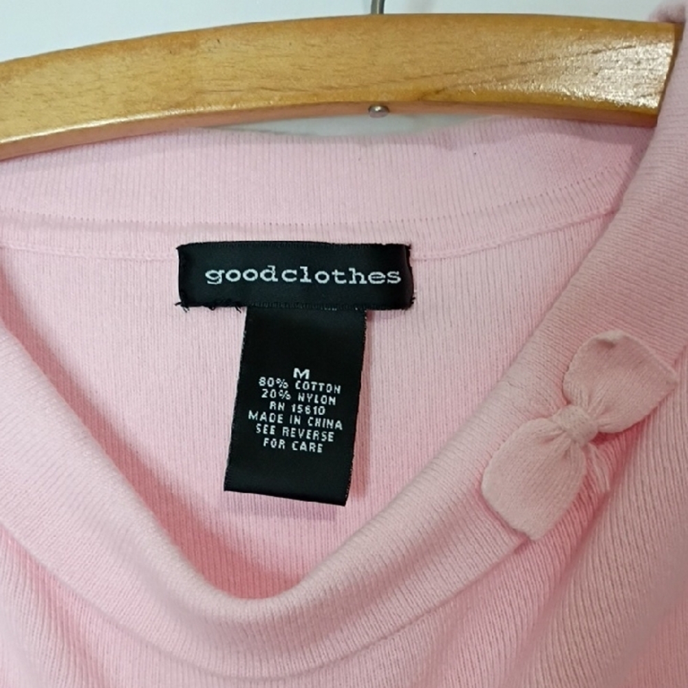 Good Clothes Pink Sleeveless Sweater Tank Top Medium Bow Crew Neck Feminine - Picture 4 of 8